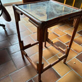 Bamboo and glass side table, 1970s