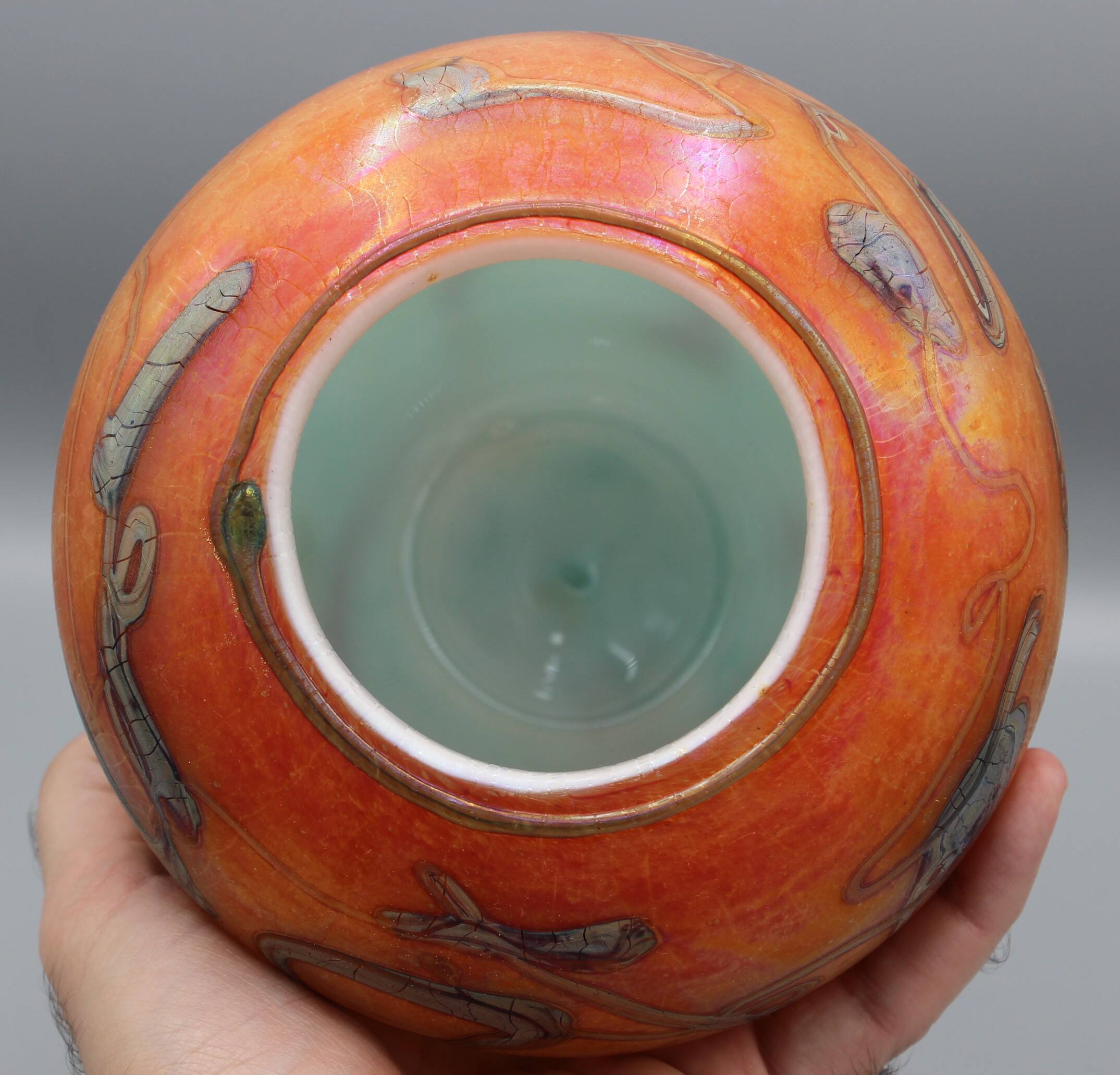 vase en pate verre signe bernard aconito