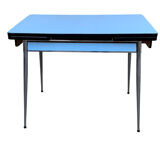 Blue formica table Sogemap 1960