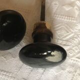 Set of black bakelite door handles