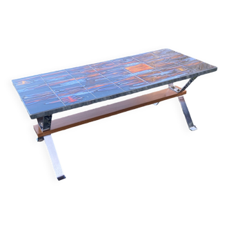 1960s enameled ceramic coffee table