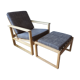 Armchair and ottoman in light oak by Borge Mogensen, Denmark 1965