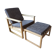 Armchair and ottoman in light oak by Borge Mogensen, Denmark 1965