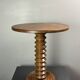 Midcentury brutalist wood turned side table in the style of Charles Dudouyt