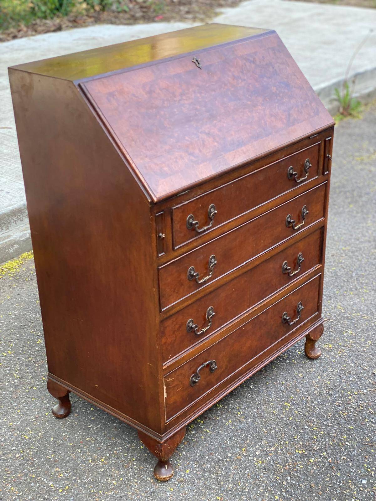 Secrétaire Chippendale en bois du XIXème