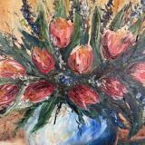 Oil on canvas representing a bouquet