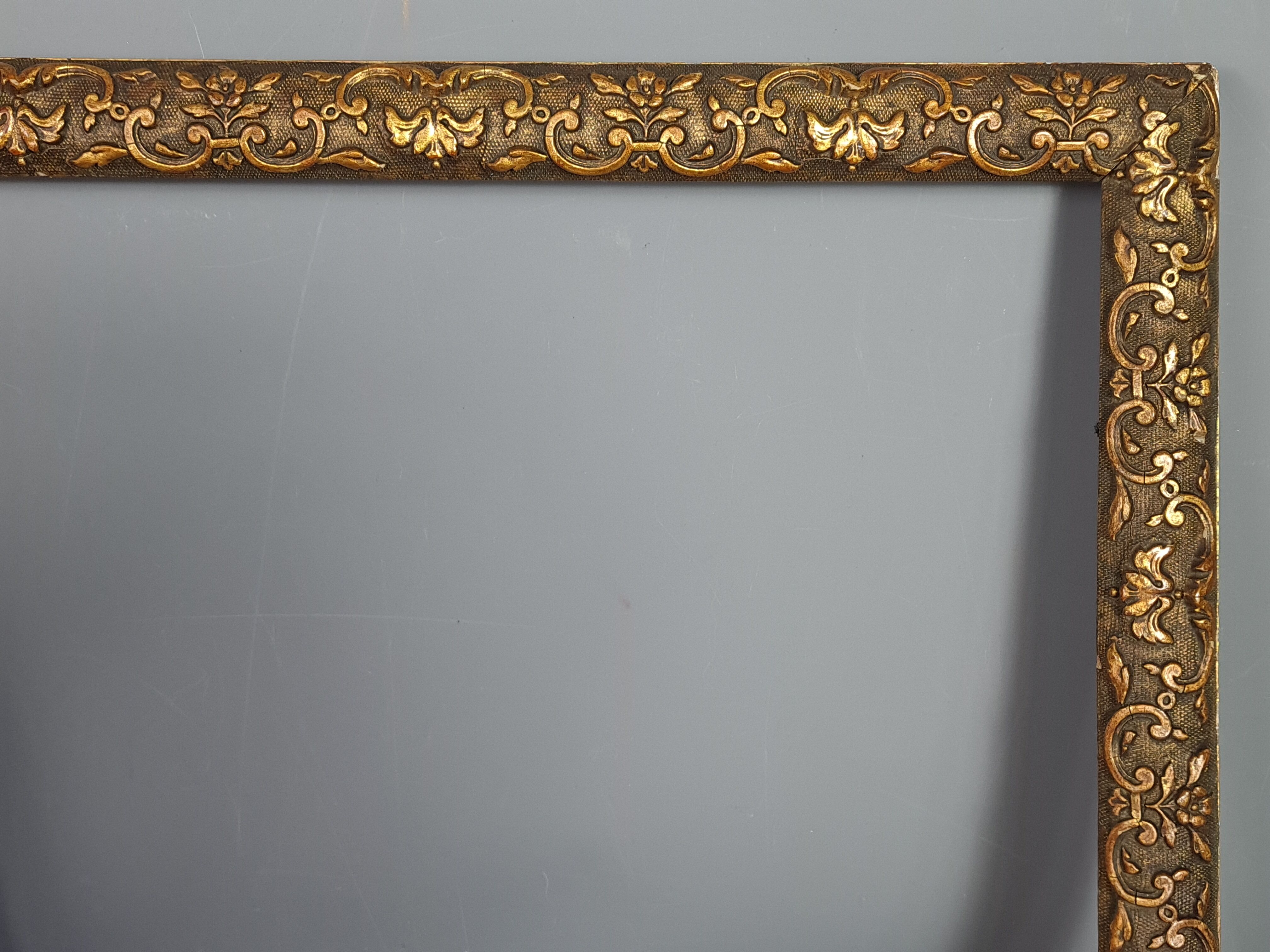 Old frame gilded stucco wood 47x38 foliage 42x32.9 cm Louis XIV SB style