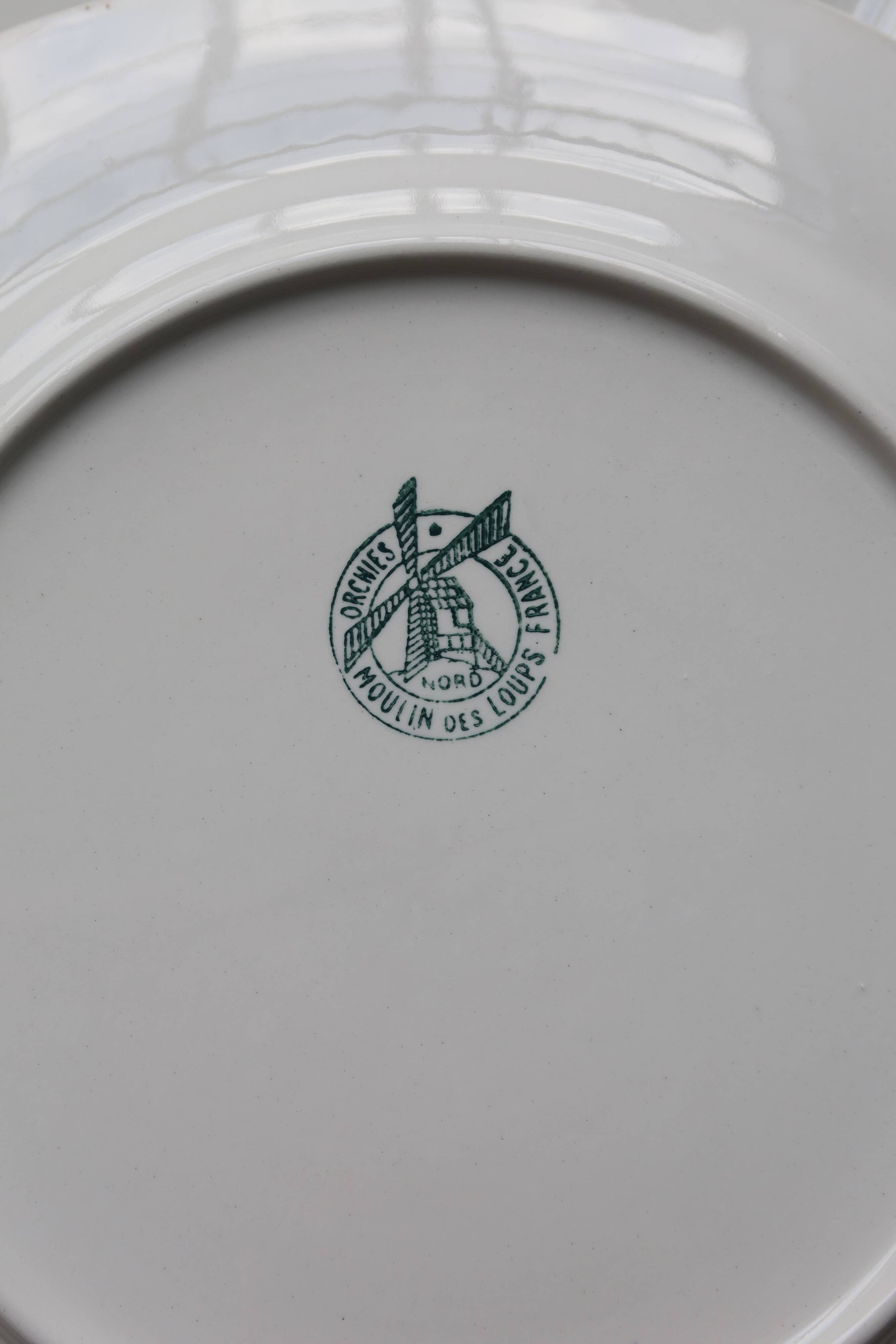 4 vintage dessert plates ivory earthenware Moulin des Loups - Marli song