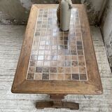 Walnut and tile bistro table 1890