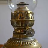 19th c. longwy earthenware oil lamp
