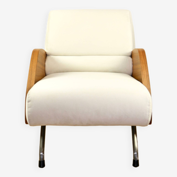 Fauteuil Vintage Crème par Janusz Różański, 1960s