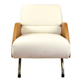 Fauteuil Vintage Crème par Janusz Różański, 1960s