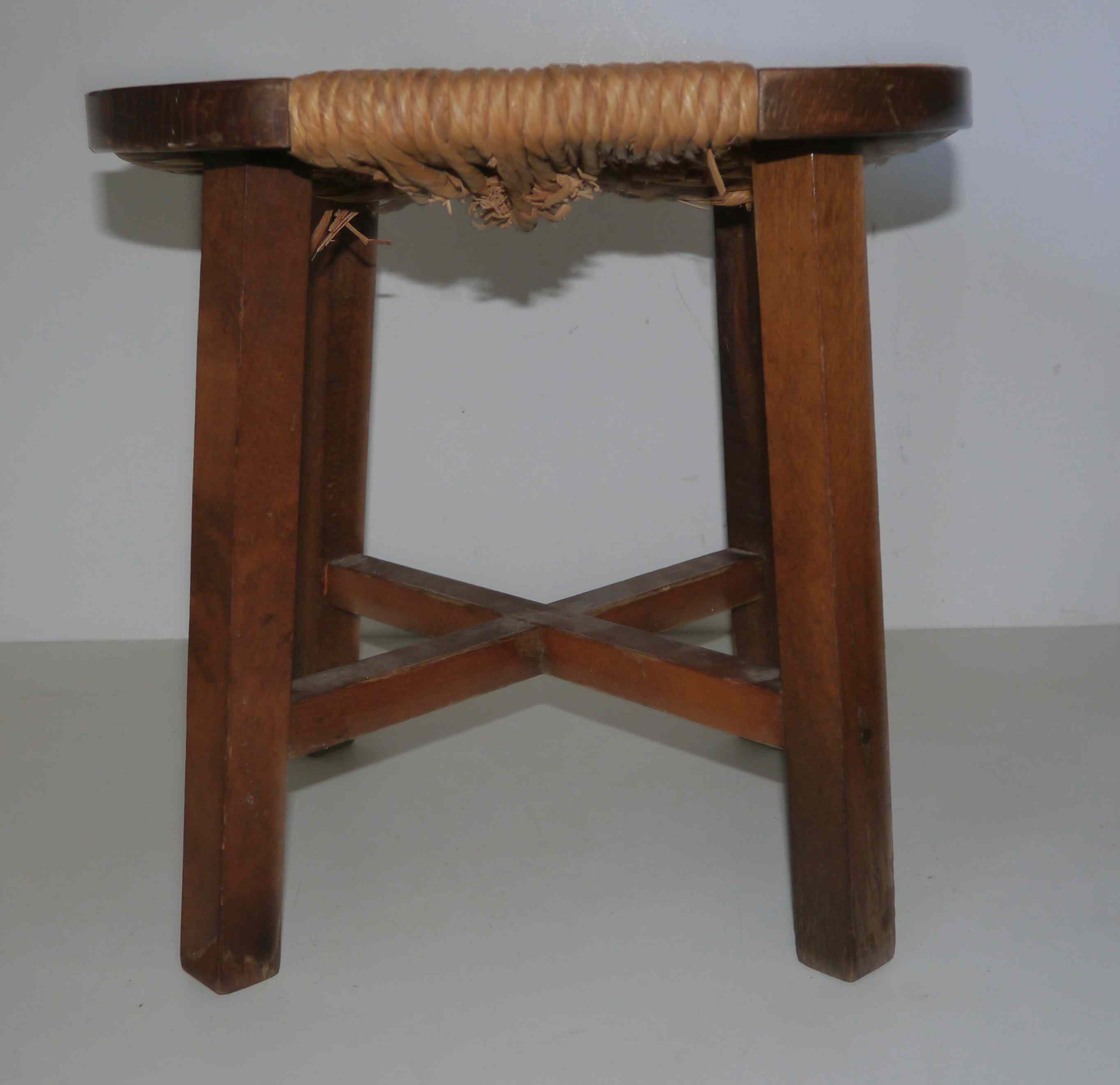Tabouret paillé « moderniste » années 50's