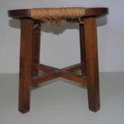 Tabouret paillé « moderniste » années 50's