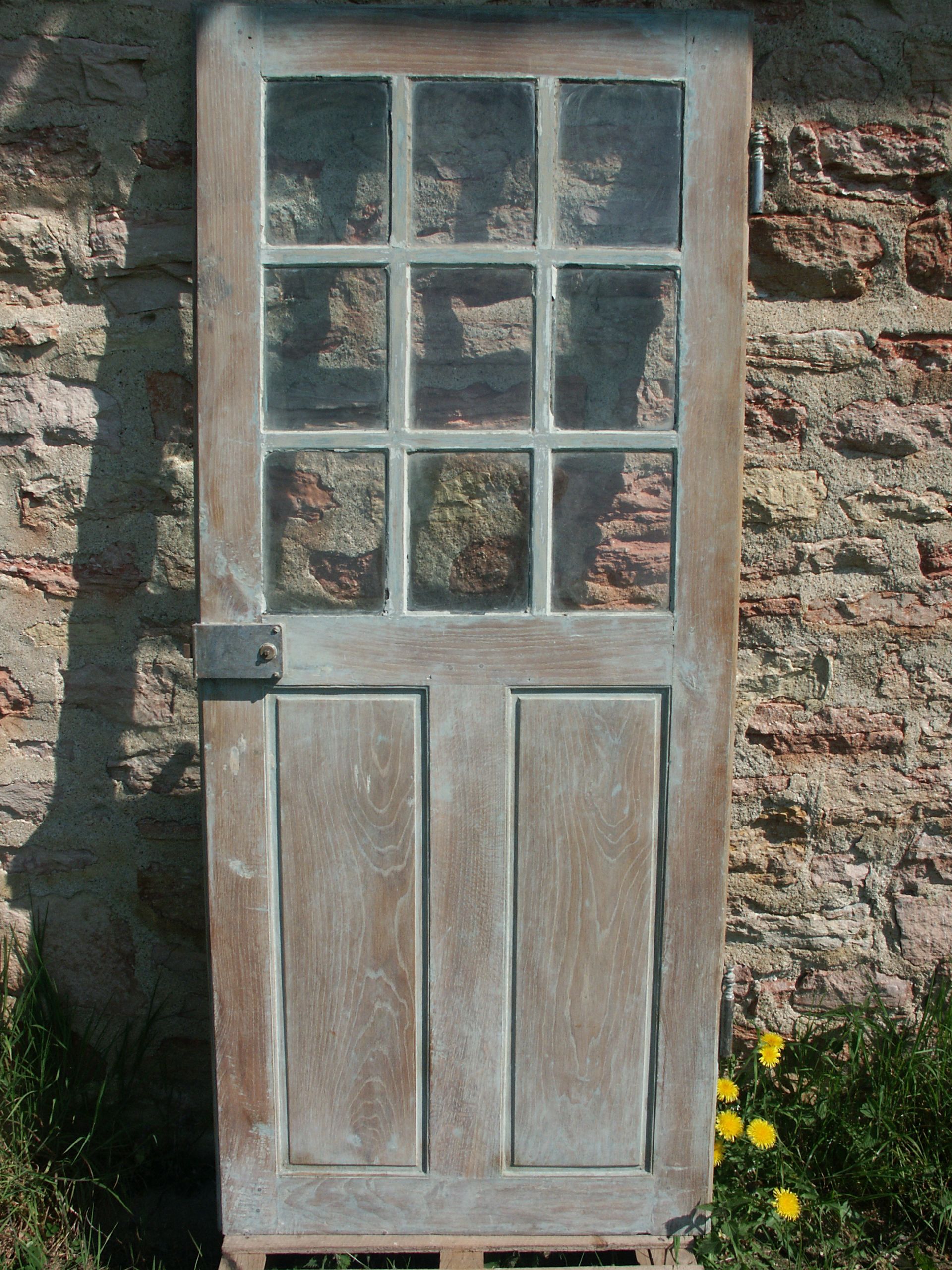 Glass raw oak door