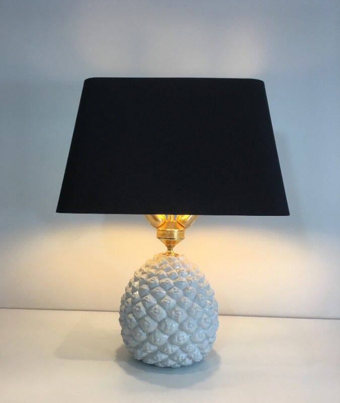 Designer pineapple lamp in porcelain