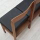 1970s, Danish design, set of 3 church chairs, leather, oak wood.