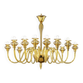 Chandelier moderne en verre de Murano de luxe avec finition ambre