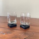 Set of 2 vintage stemmed glasses