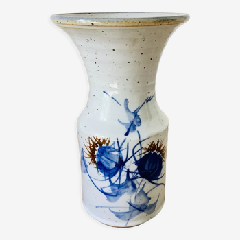 Vase chardon en grès émaillé