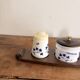 Vintage 1970s Condiment Set Salt Pepper Mustard Housekeeper Service