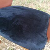 Fauteuil vintage skaï et velours SNA Roset