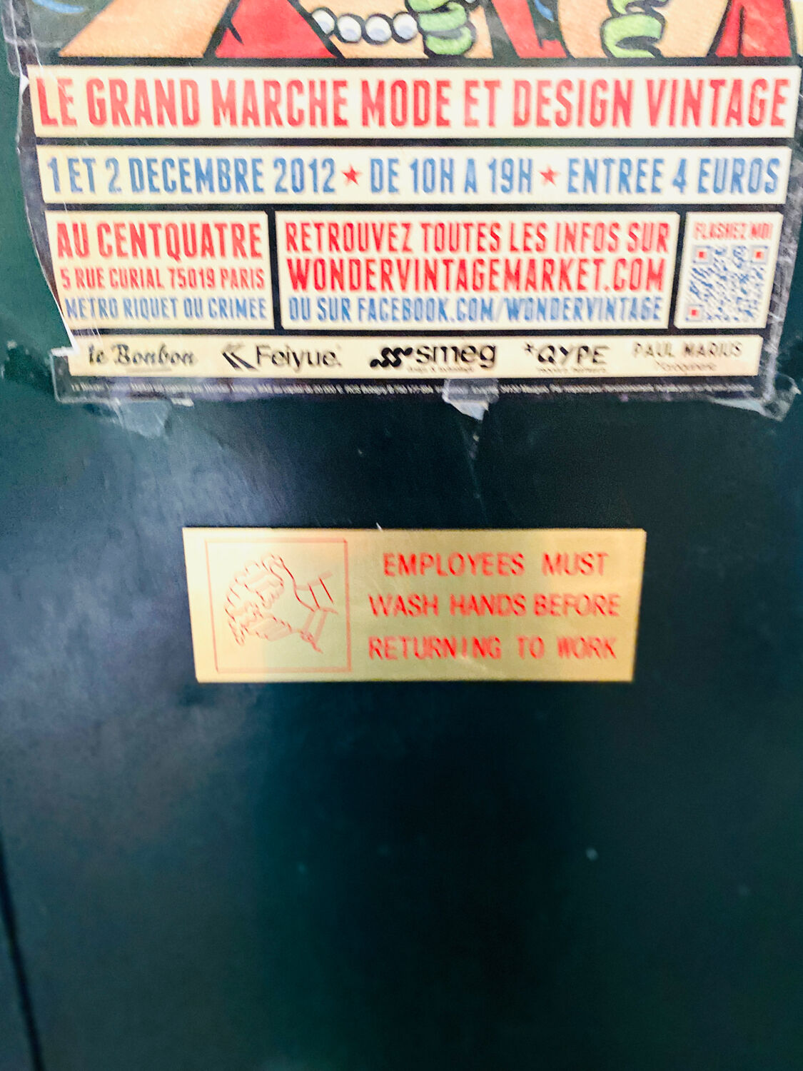Industrial wardrobe, metal cabinet with 3 doors.