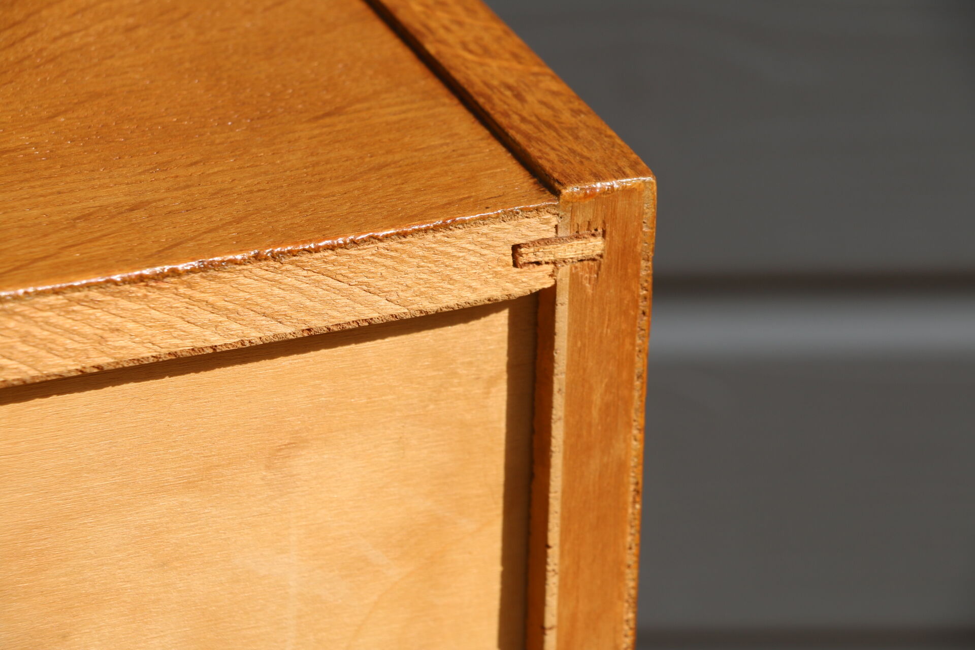 Furniture with 1 door and 1 drawer in light oak.