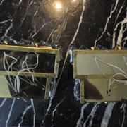 Pair of kinkeldey wall lamps, 2 levels, cut crystals germany, 1970