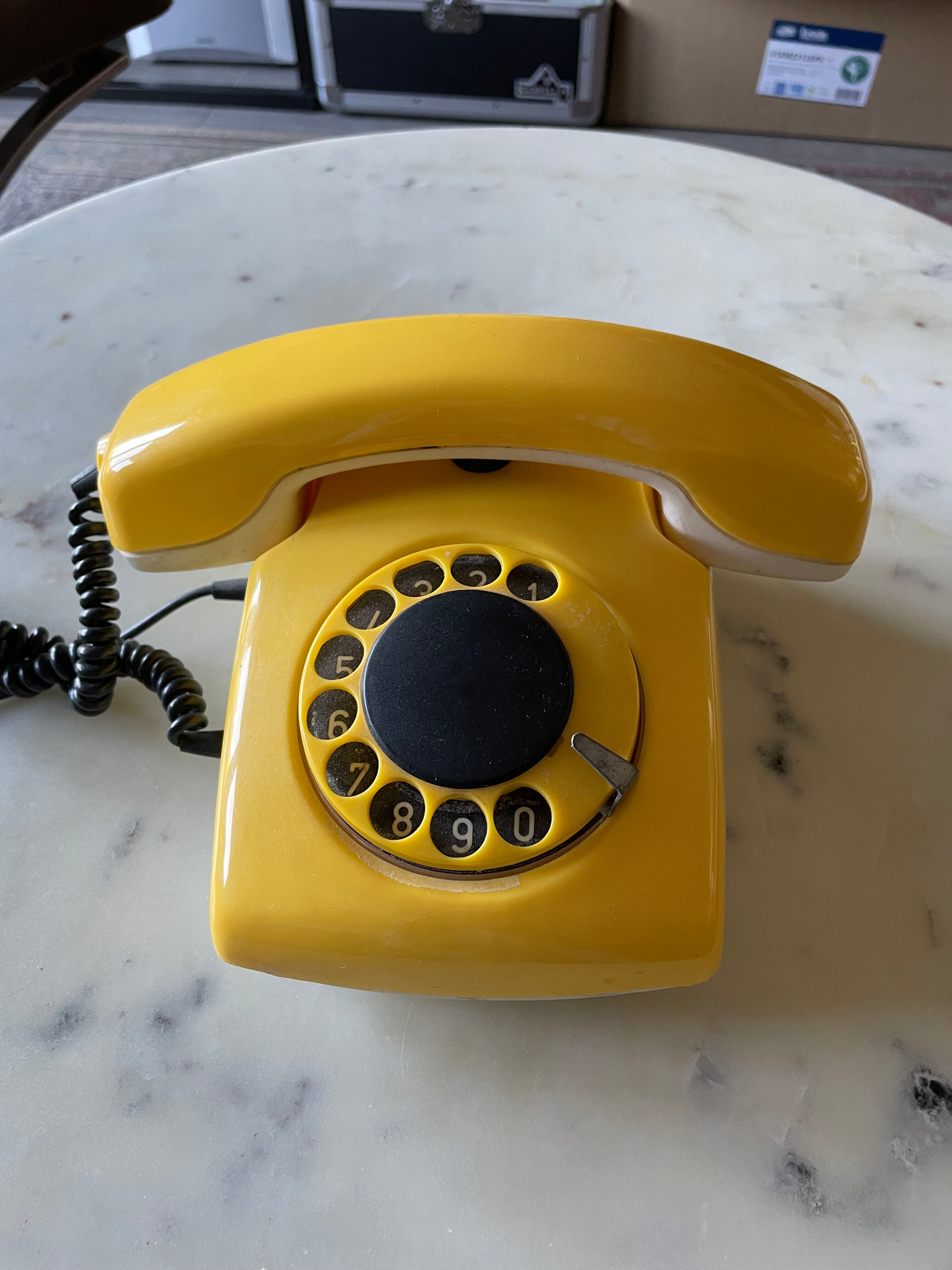Yellow vintage phone