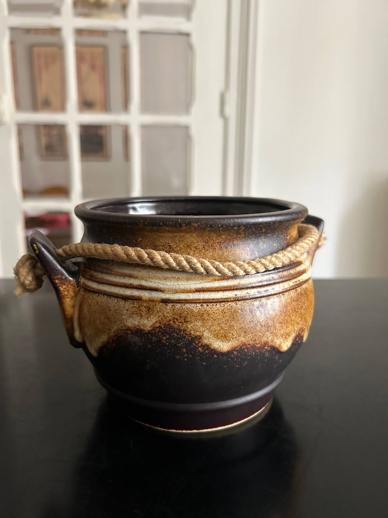 ceramic and rope pot cover