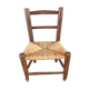Vintage wood and straw chair for children