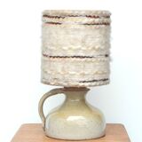 Sandstone lamp, wool lampshade, 60s