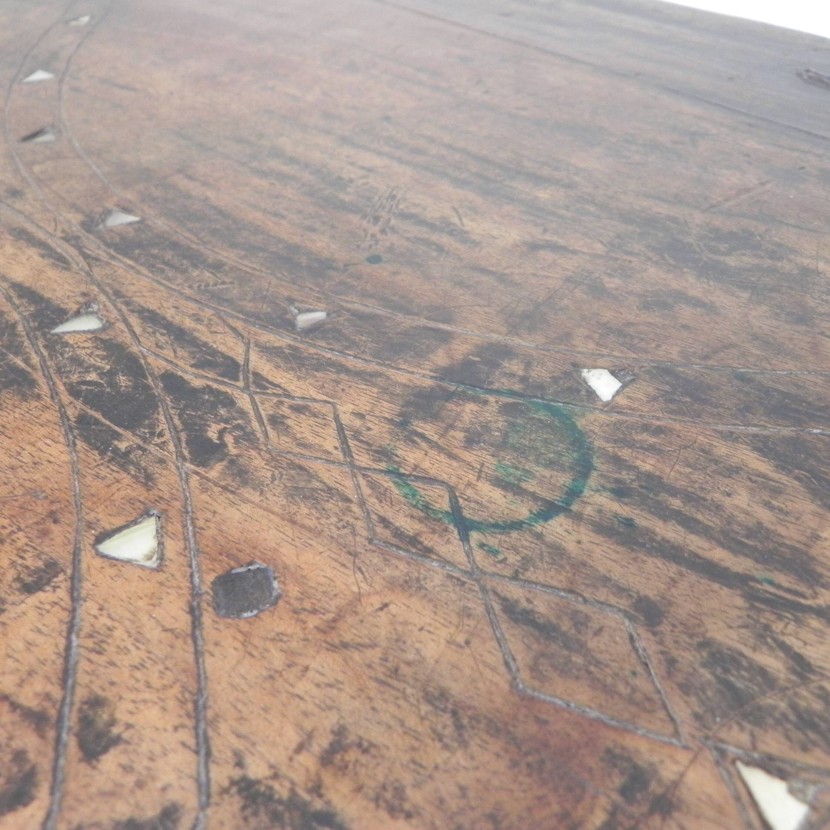19th century Syrian wedding chest with mother of pearl inlay