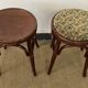 Paire de tabourets bas en bois courbé style "Thonet" vintage