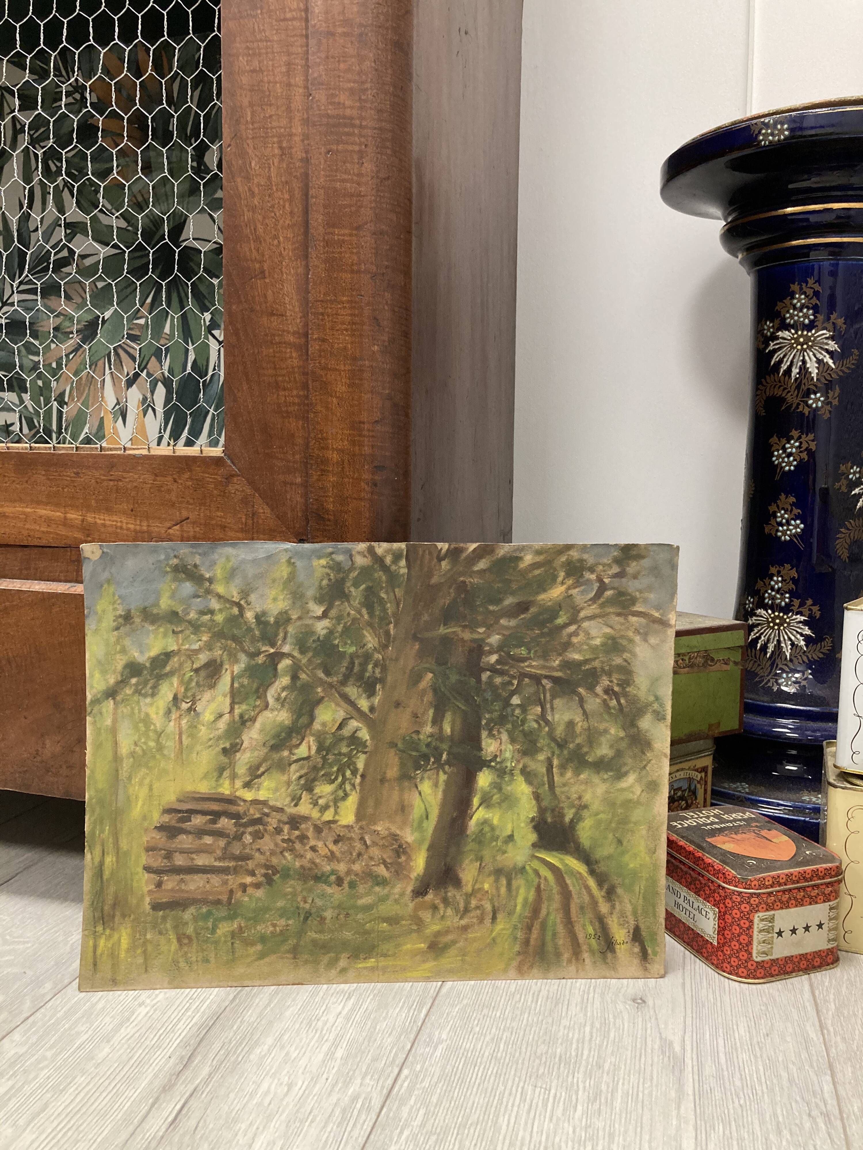 Vintage landscape painting