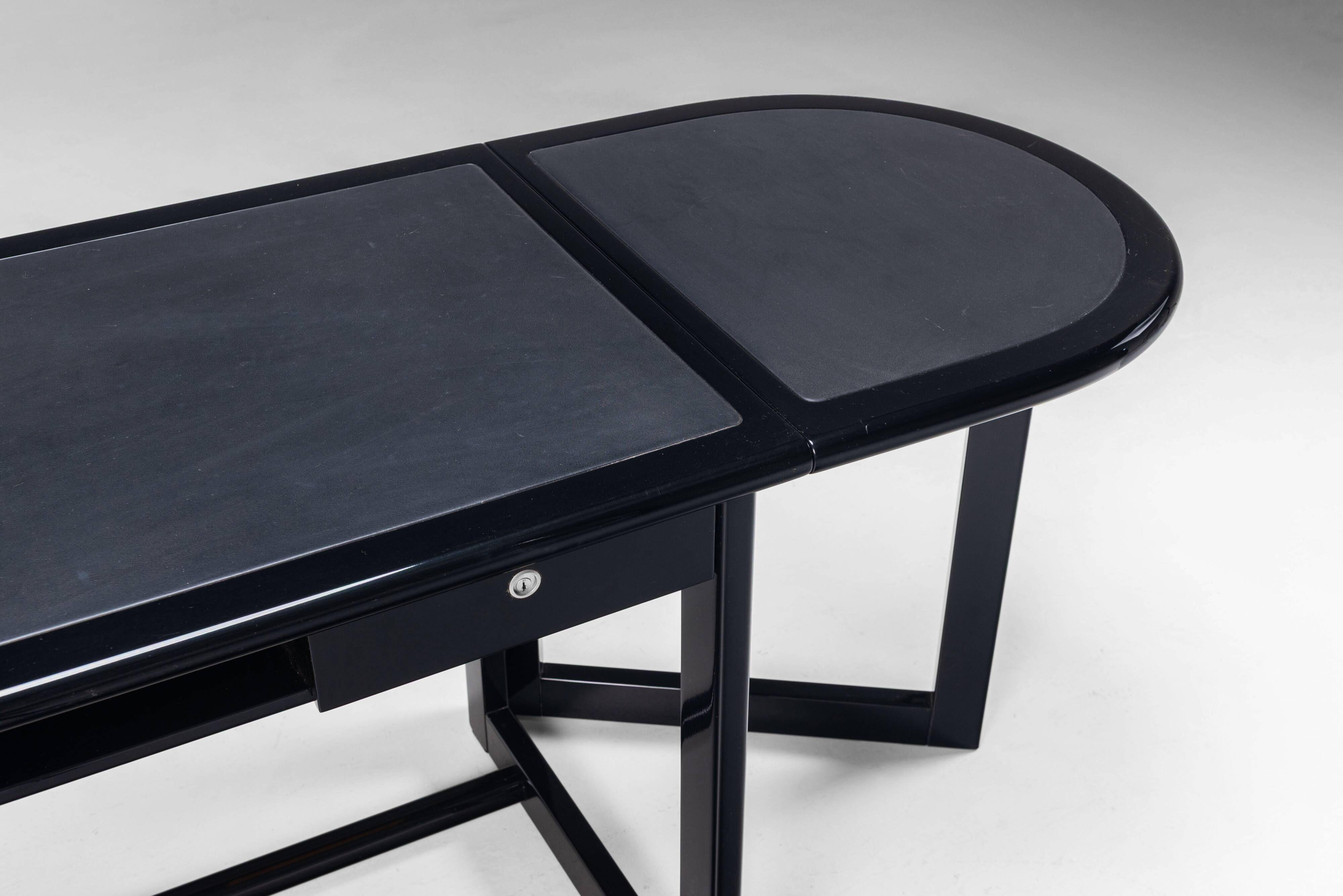 Augusto Savini rare drop leaf desk with Pamplona chair for Pozzi Italy
