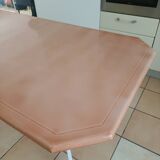 Red Cedar glazed lava stone table