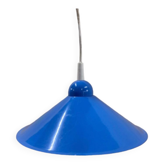 Blue metal pendant light 1980
