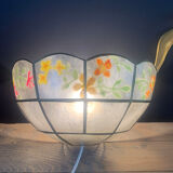 Mother-of-pearl and brass wall lamp