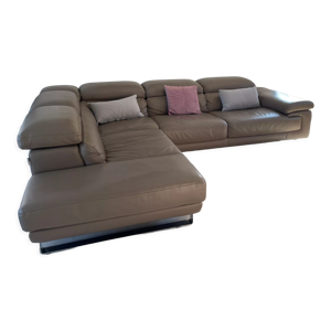 Canapé cuir taupe maxdivani