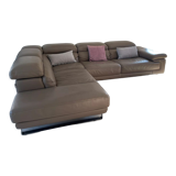 Maxdivani taupe leather sofa