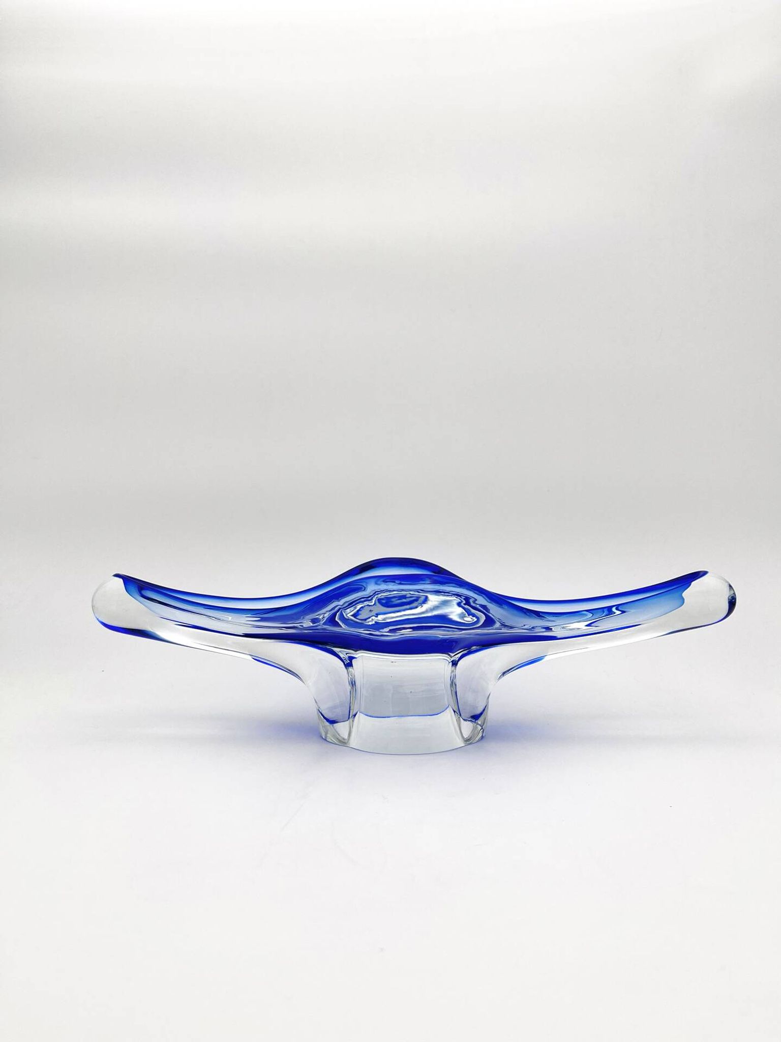 Lot vase and bowl - Josef Hospodka Chribska - Blue Sommerso - 1960