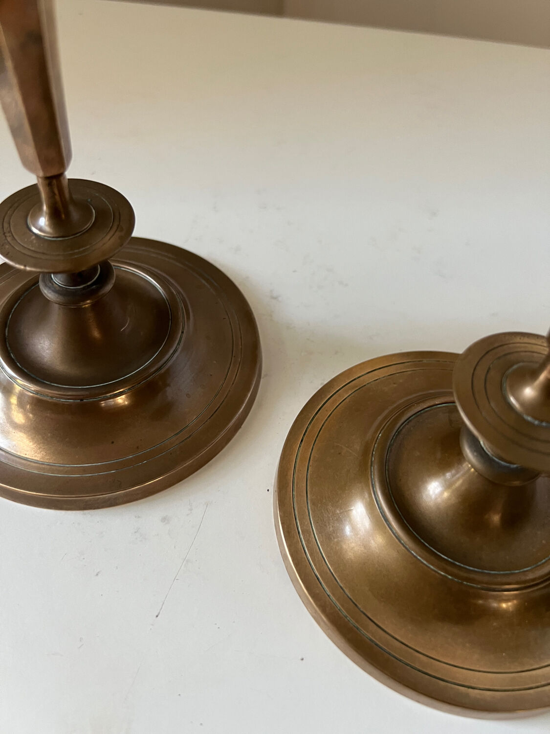 Antique 19th-century gilt bronze candlesticks