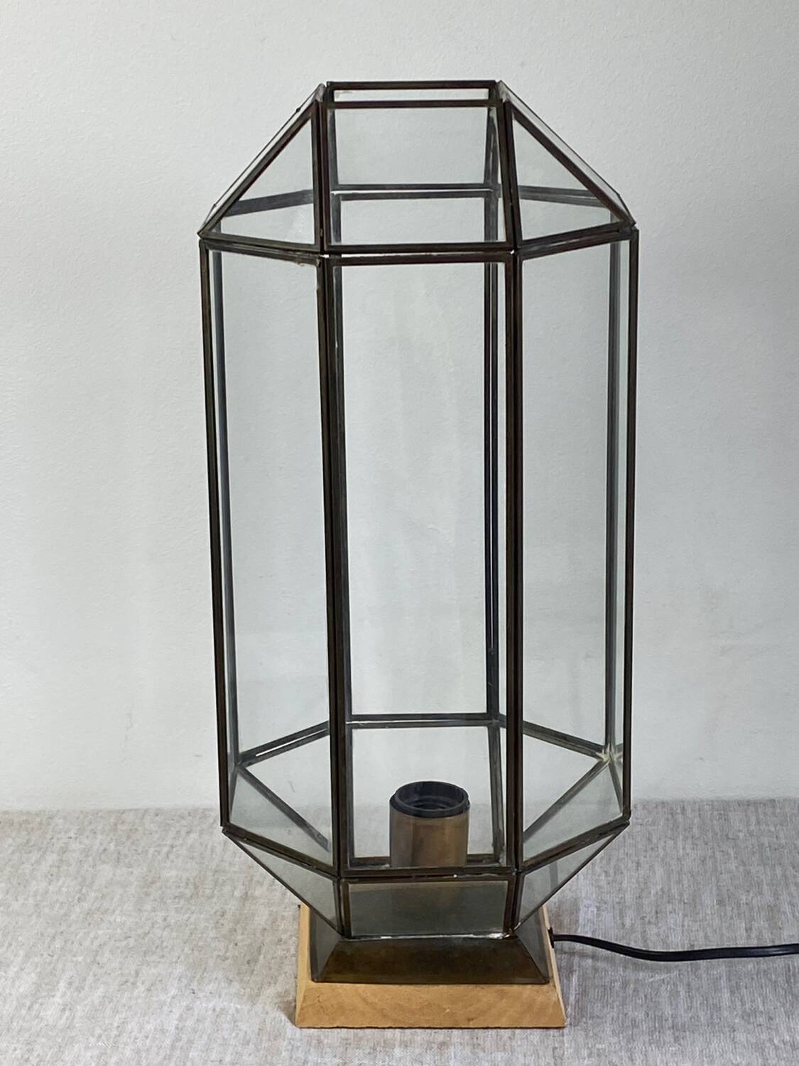 Lampe en laiton et verre