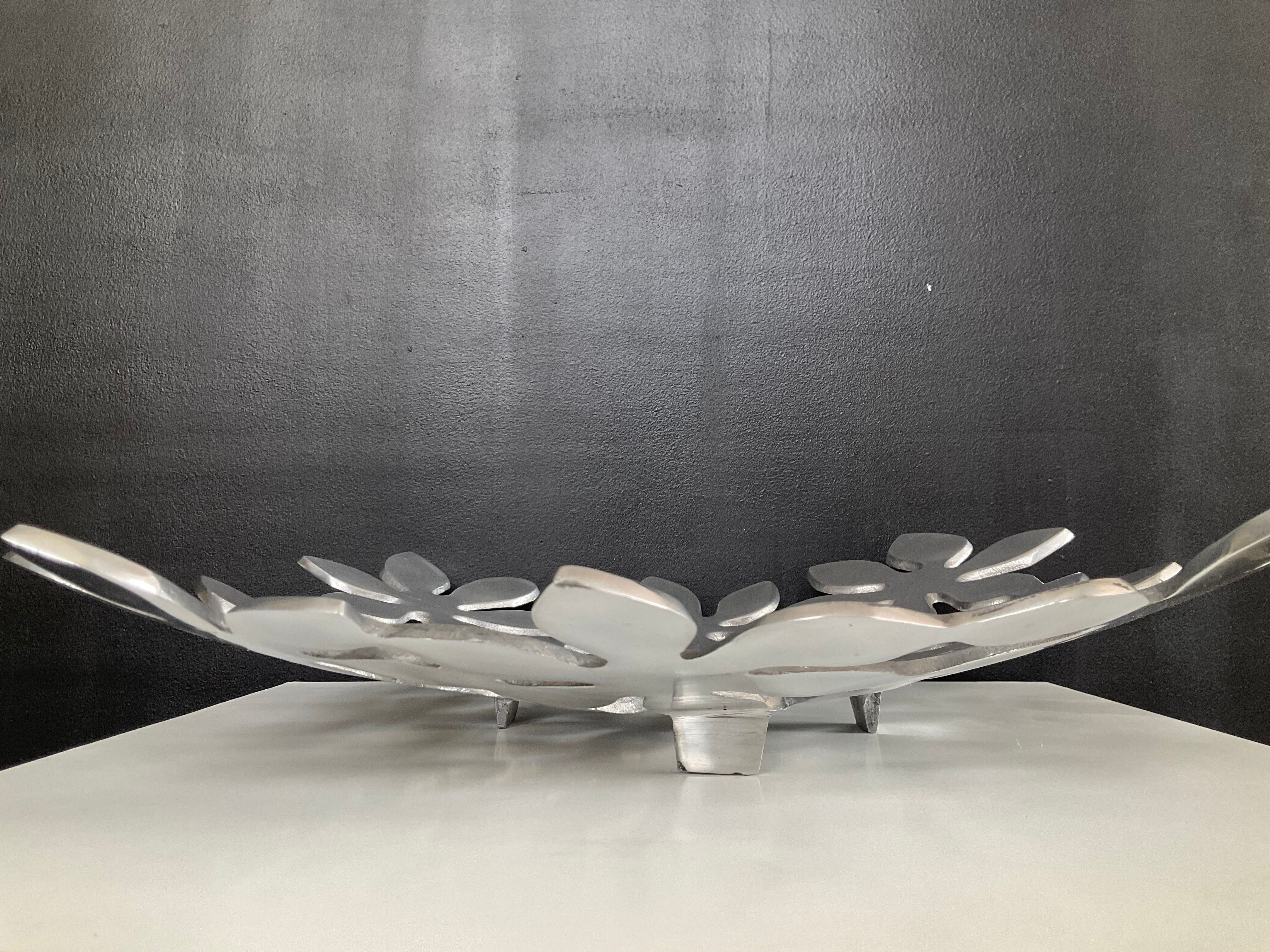 Vintage perforated aluminium cast iron centrepiece