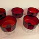 10 ruby glass cups, 1970s