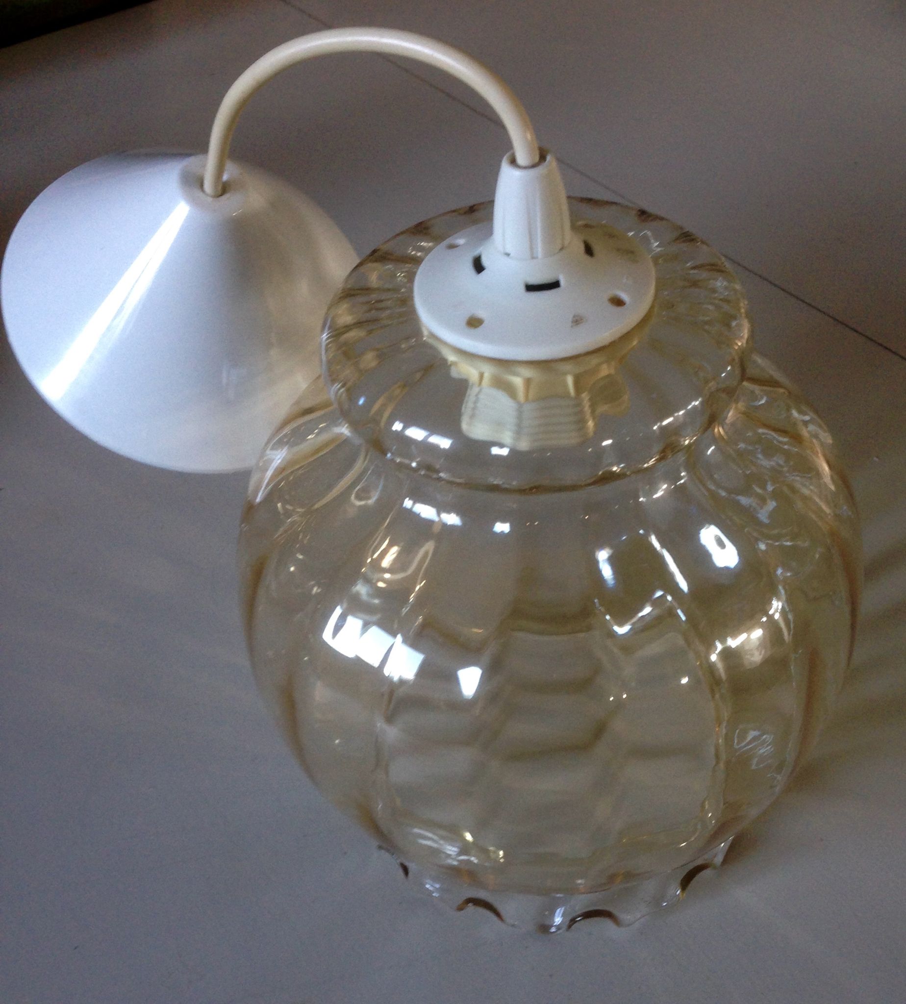 Suspension plafonnier en verre vintage