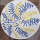 Hand-painted plate - Mimosa - flower
