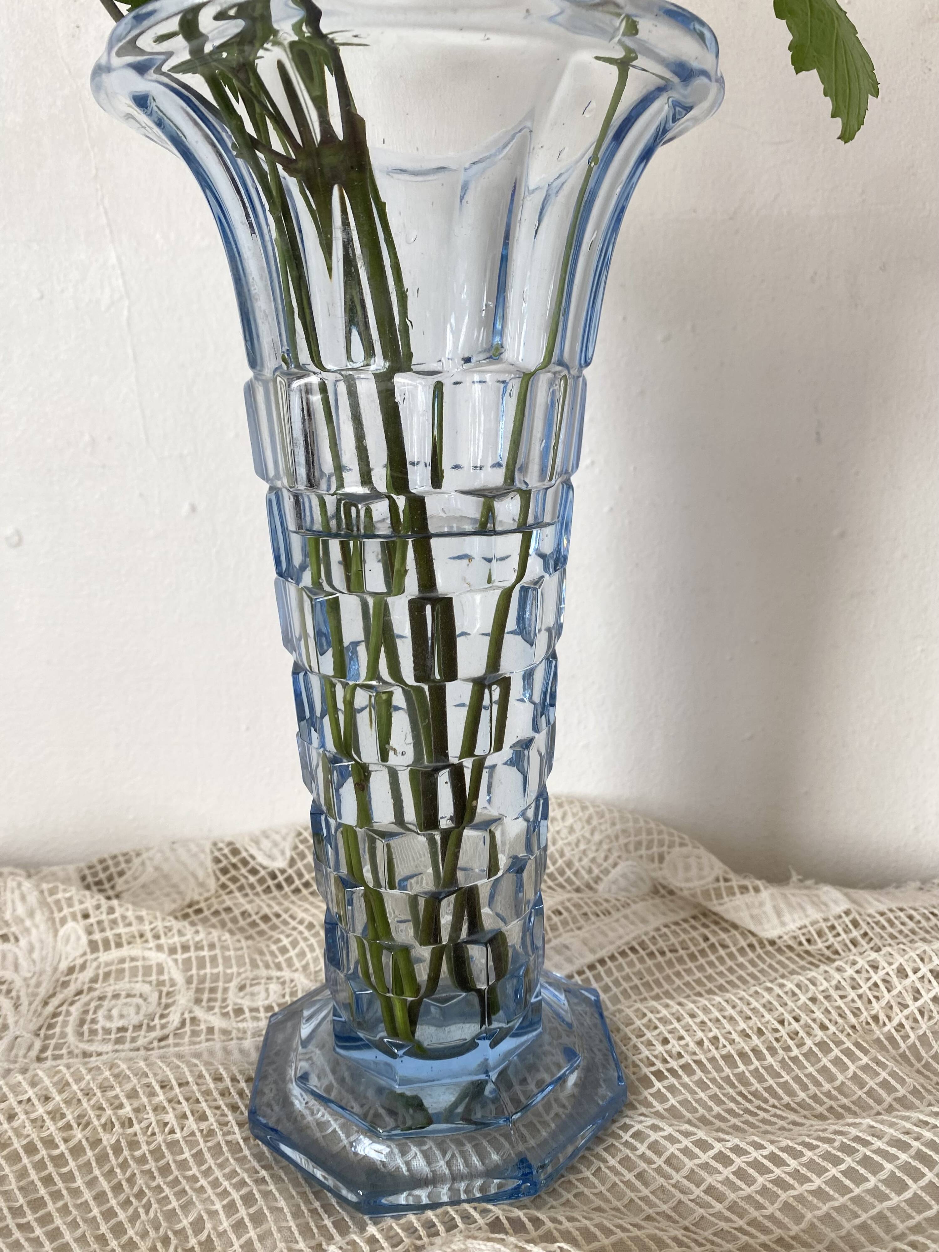 Art Deco blue glass vase